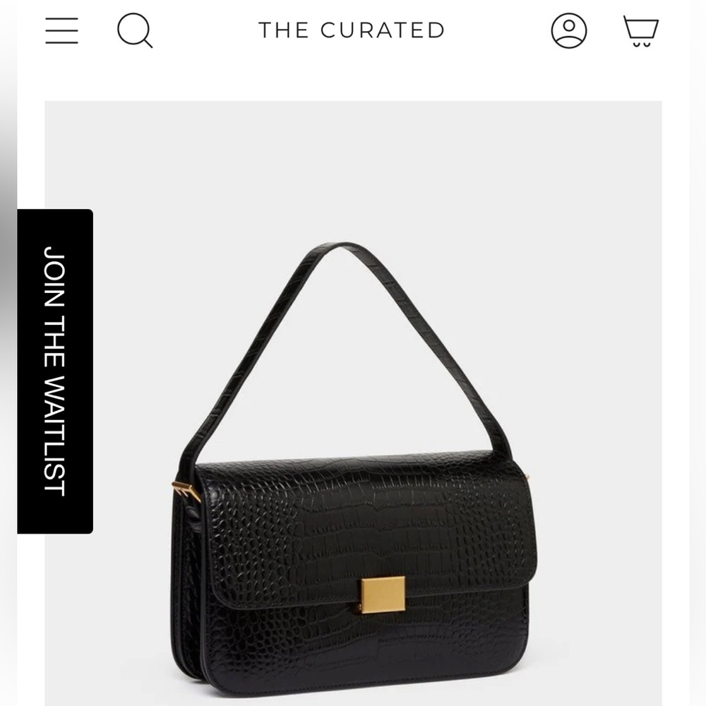The Curated Black Croc Bag